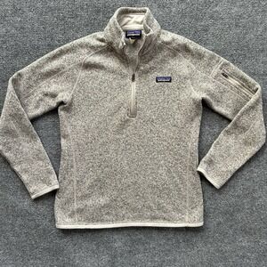 Patagonia Jacket Women Medium Pelican Better Sweater 1/4 Zip Pullover Fleece